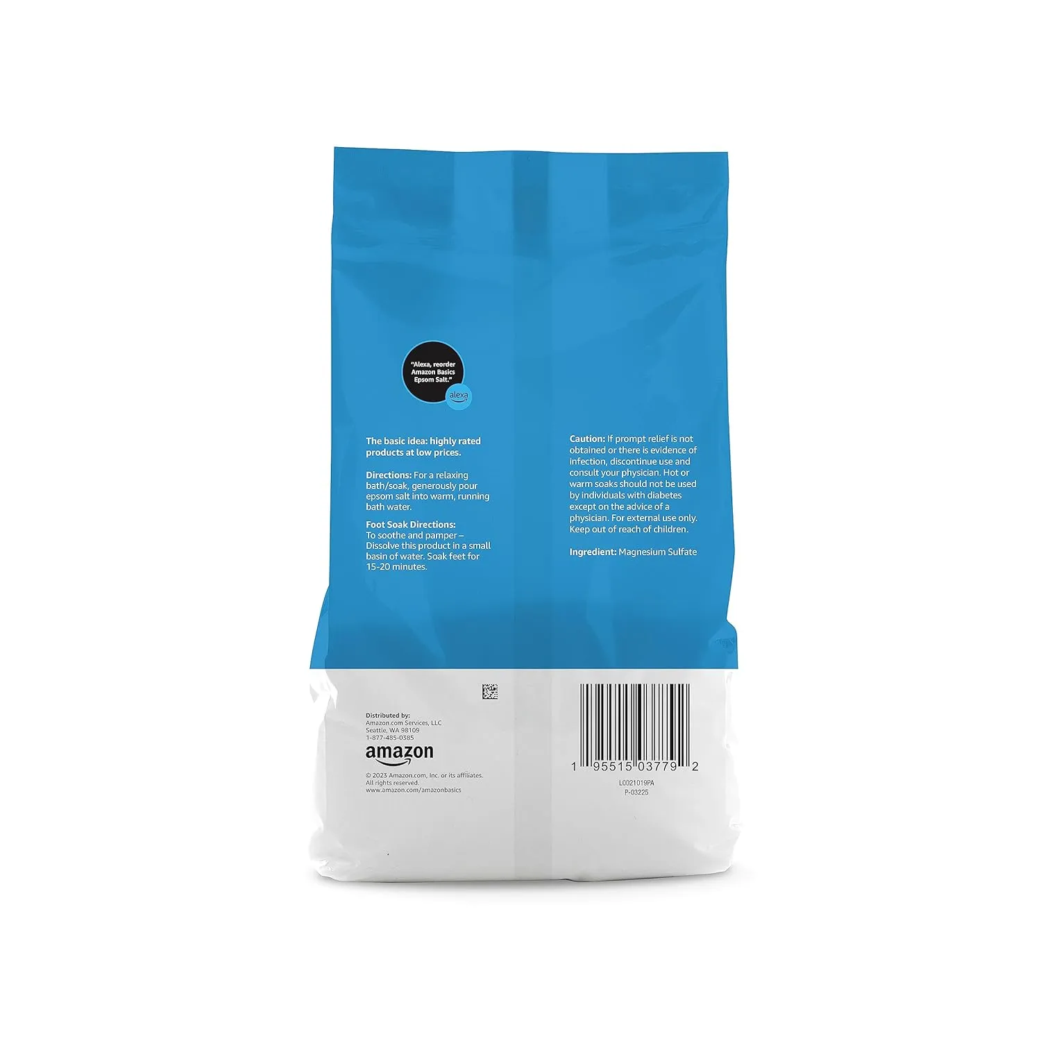 Amazon Basics Epsom Salt Soak, Magnesium Sulfate USP, 3 Pound, 1-Pack