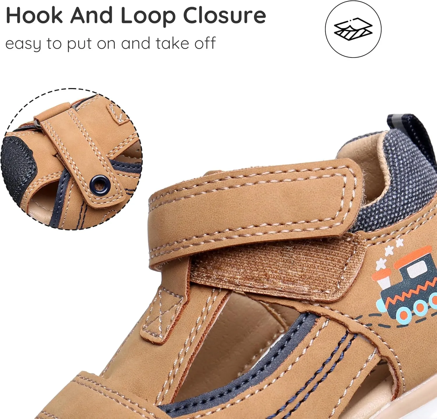 Blikcon Baby/Toddler Boys Sandals Closed Toe Summer Shoes with Soft Sole (Toddler/Little Kid)