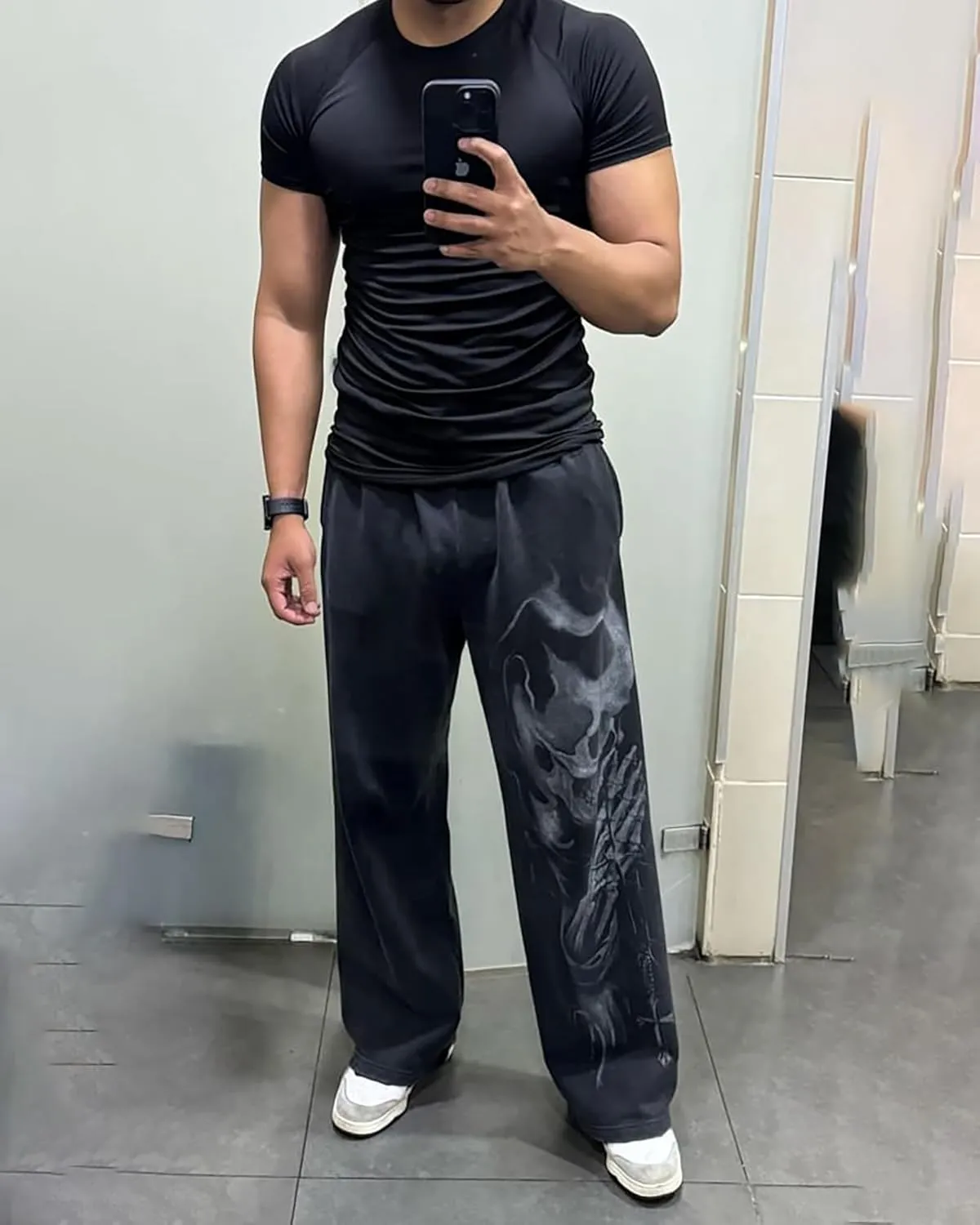 BOOMLEMON Mens Graphic Print Joggers Baggy Casual Workout Pants Bandana Punk Streetwear Sweatpants with Pockets