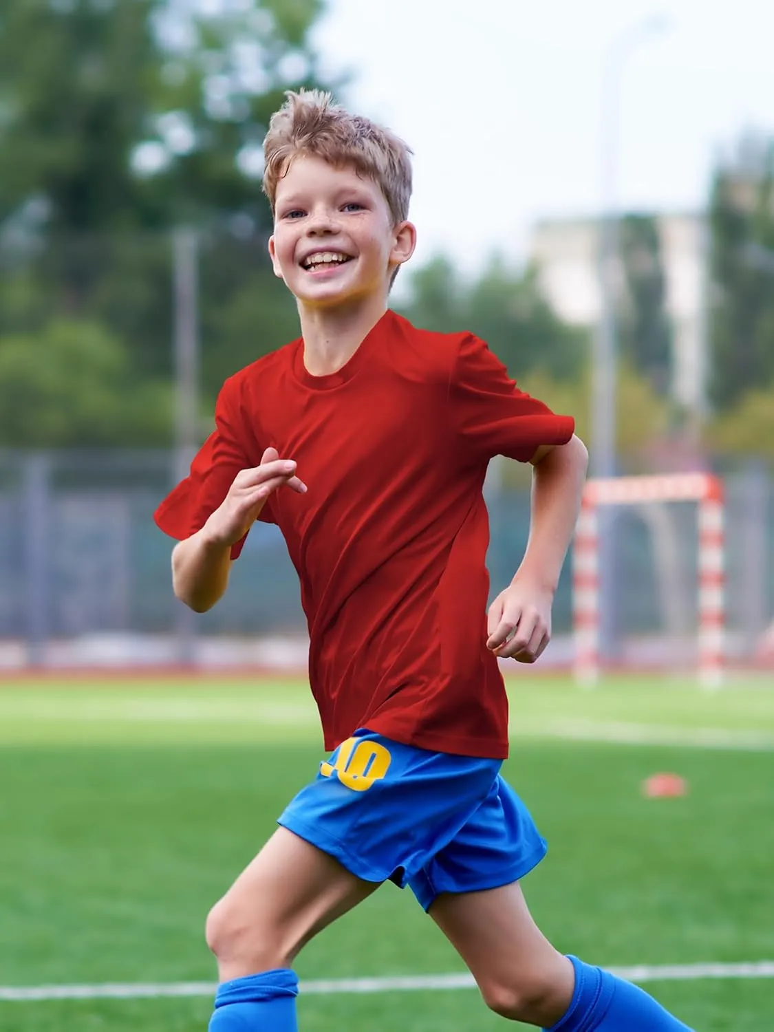 Boys Neon Shirts Dry Fit Athletic T Shirts UPF 50  Performance Cooling Shirt Short Sleeve Rash Guard Kids Top for Boys Girls
