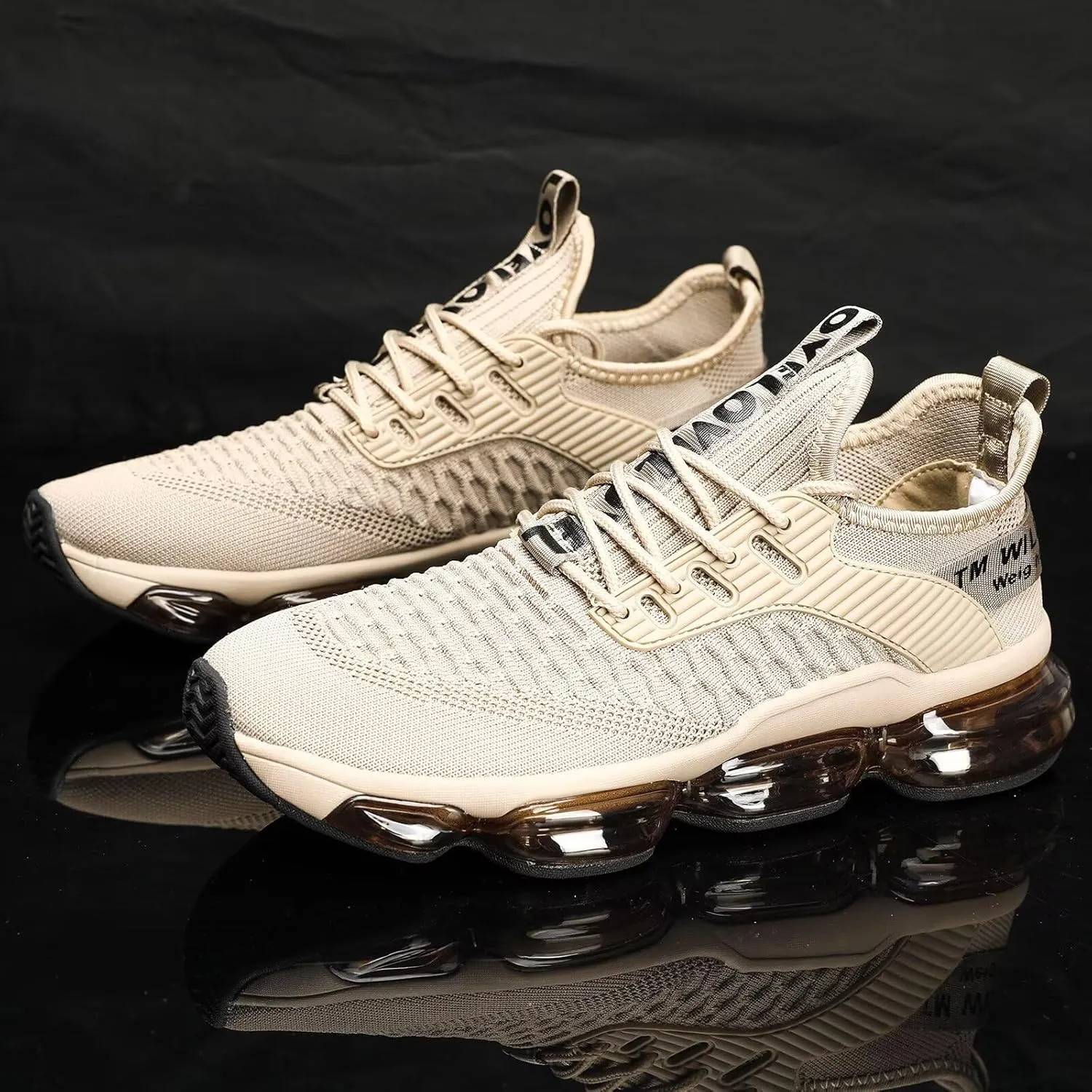 Men's Air Cushion Running Shoes Walking Jogging Fitness Gym Fashion Sneakers Lace Up Casual Comfortable Work Tennis Sport Athletic Trainers