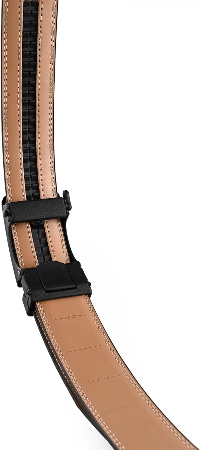 Men's Belt, Ratchet Dress Casual Belt with Adjustable Automatic Buckle Trim to Fit