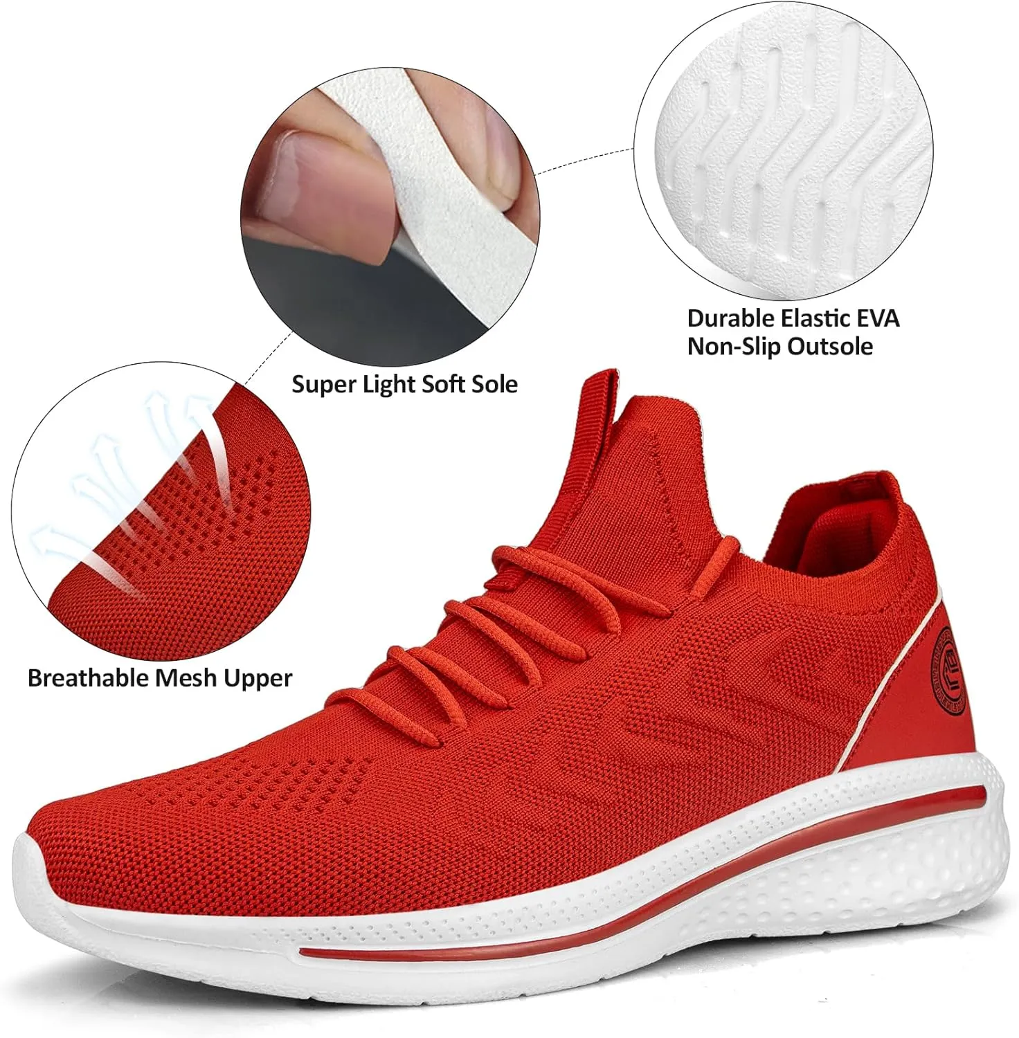Pujcs Mens Walking Shoes Non Slip Running Shoes Breathable Slip on Sneakers Lightwight Gym Tennis Shoes for Men