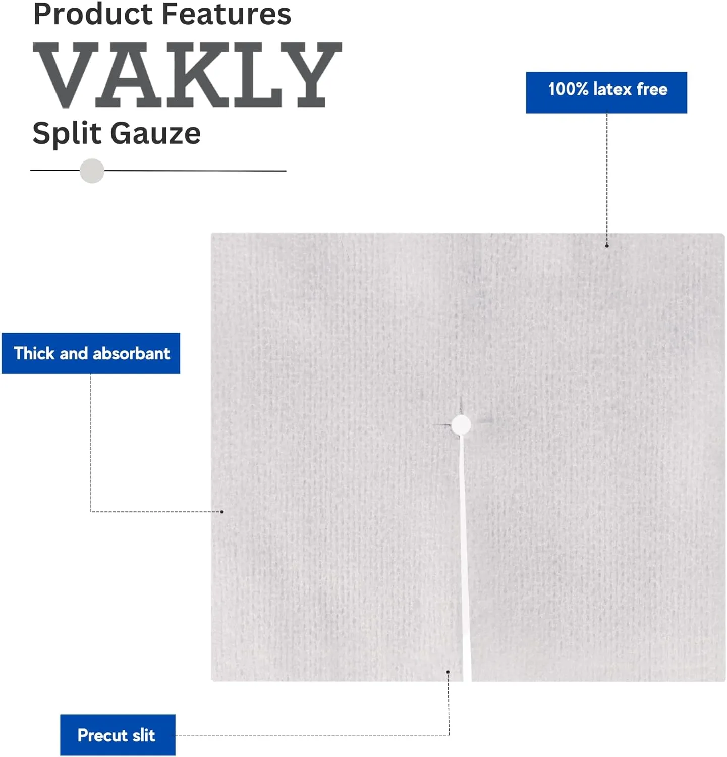 Split Drain Sponge Gauze 4x4 Sterile 6 Ply Pads [Pack of 50] Absorbent Precut 4"X4" Non-Woven Slit Bandage for I.V. Tracheostomy - 25 Packs of 2 Pre Cut Bandages   1 Roll of Medical Tape