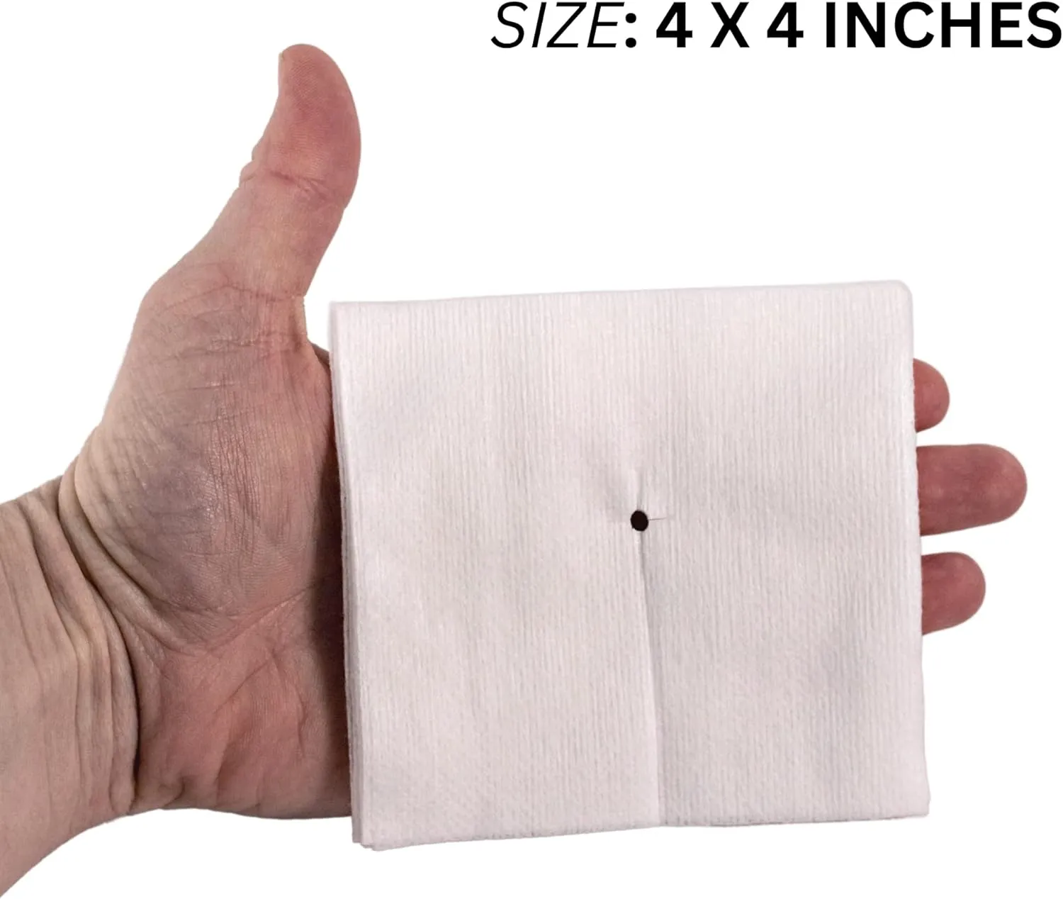 Split Drain Sponge Gauze 4x4 Sterile 6 Ply Pads [Pack of 50] Absorbent Precut 4"X4" Non-Woven Slit Bandage for I.V. Tracheostomy - 25 Packs of 2 Pre Cut Bandages   1 Roll of Medical Tape
