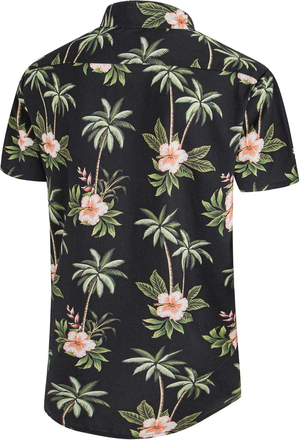 Weecreeture Big and Tall Men's Hawaiian Shirt - Short Sleeve, Tropical Floral Button Down Casual Summer Beach Shirt