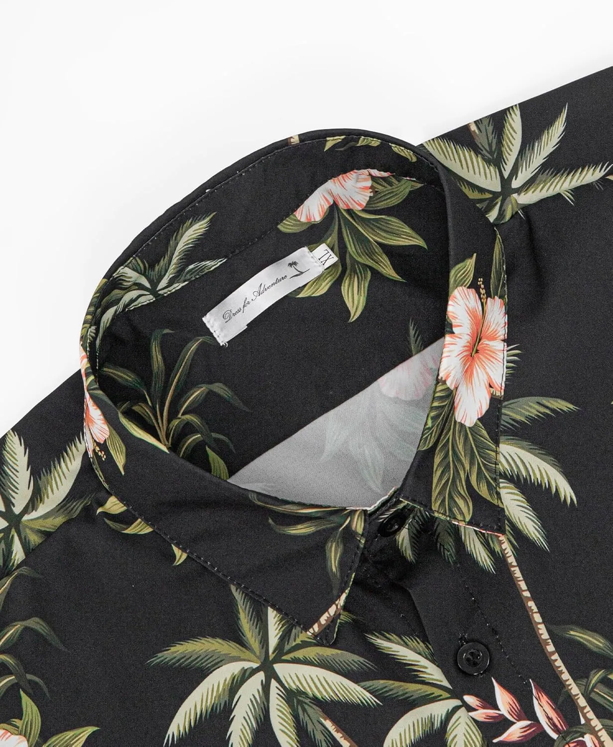 Weecreeture Big and Tall Men's Hawaiian Shirt - Short Sleeve, Tropical Floral Button Down Casual Summer Beach Shirt